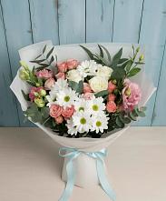 Букет цветов из:  Розы, Лизиантусы и Хризантемы #REPLACE_PRED# Михали