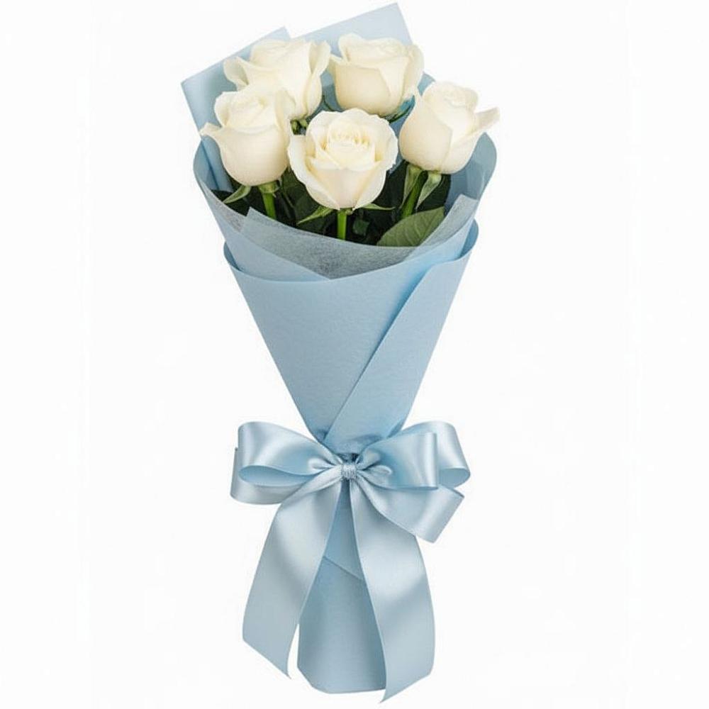 Букет 5 Белых роз Проуд в Михали