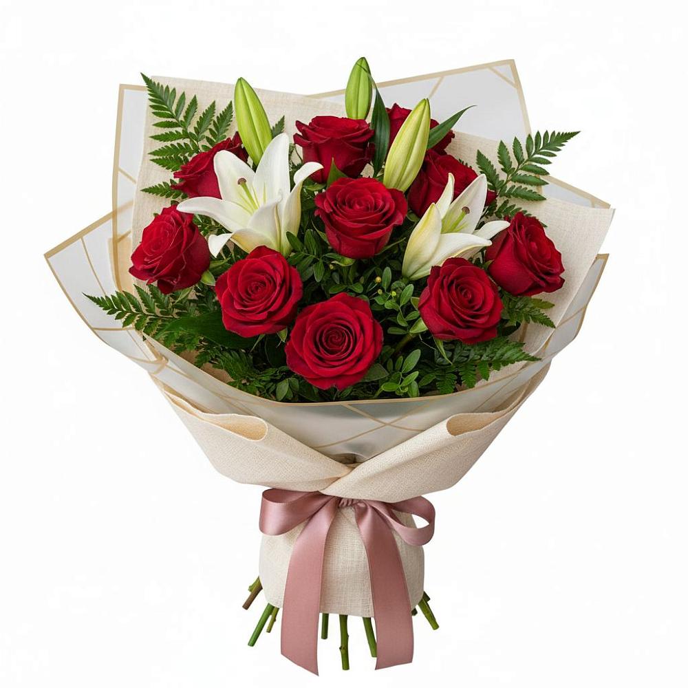 Букет цветов из: Лилии и Розы в Михали