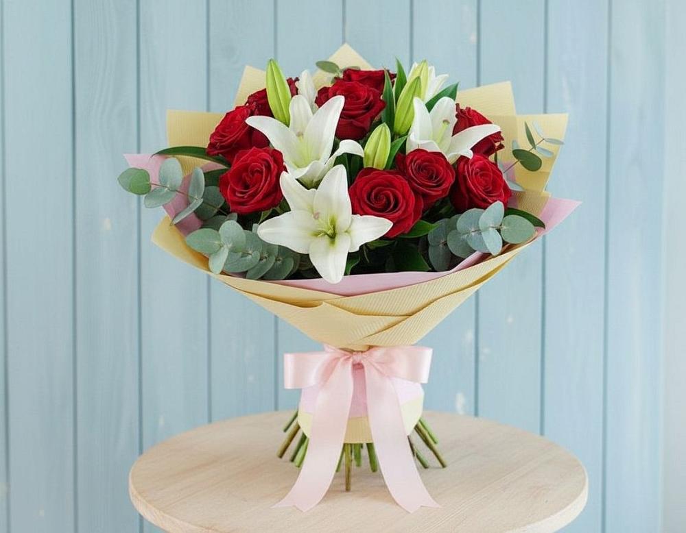 Букет цветов из: Лилии и Розы в Михали